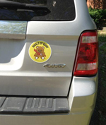 BUCKLE-UP BUDDY Bumper Sticker Magnet On Car