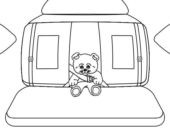 Buddy in the back seat coloring book print